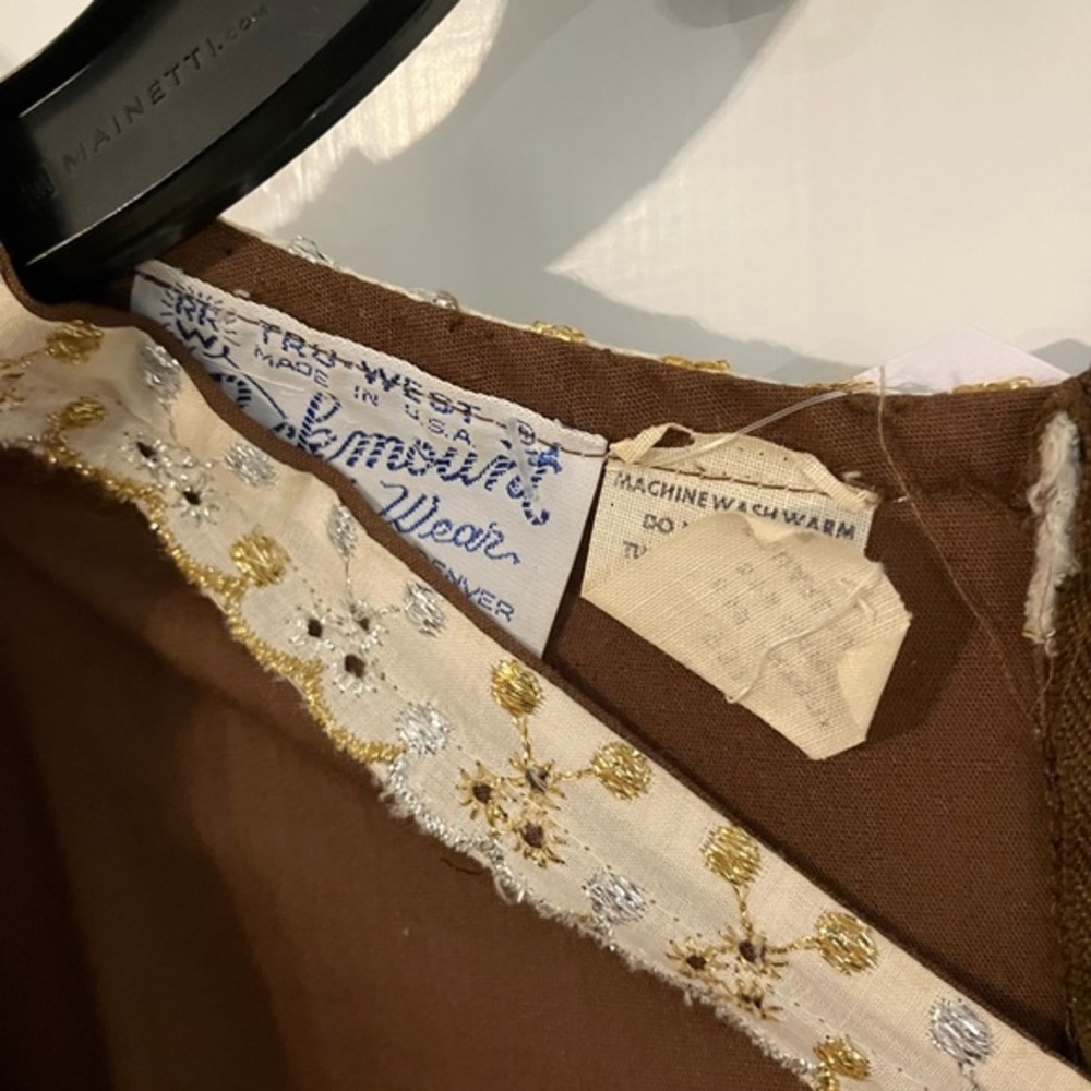 Vintage Western Wear Dress- Rockmount Ranch Wear Size 10 Brown - Picture 5 of 8